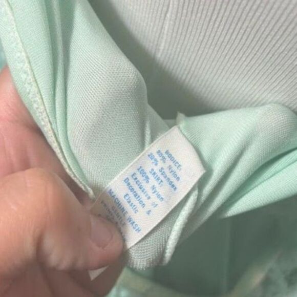 VTG Olga Bodysilk Nightgown Slip Dress Sleeping Gown Blue Small Lace Pinup 9294 - Picture 4 of 4